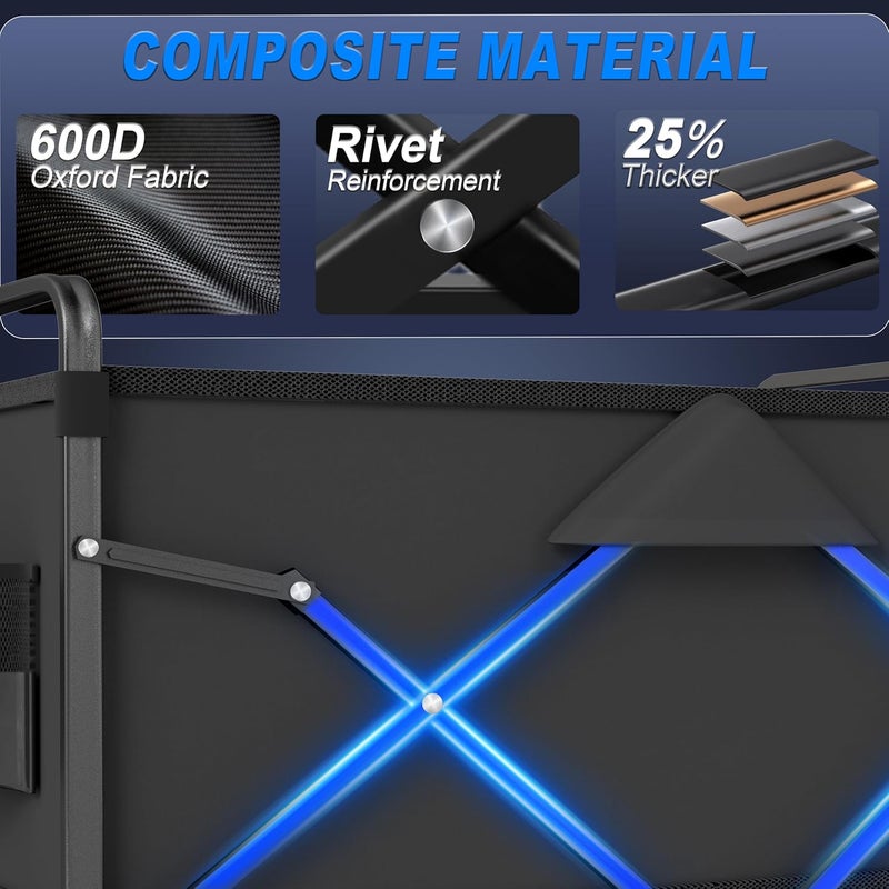 Eworld Collapsible Wagon Cart – 380LBS Folding Beach Utility Wagon, Portable Grocery & Transport Cart for Beach, Camping, Garden & Shopping - Image 4